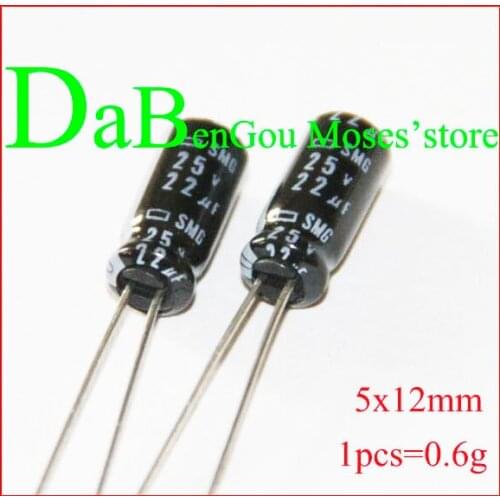 25v 22uf +/- 20% Capacitance 100% NCC SMG Original New Audio Electrolytic Capacitor Radial 5x12mm