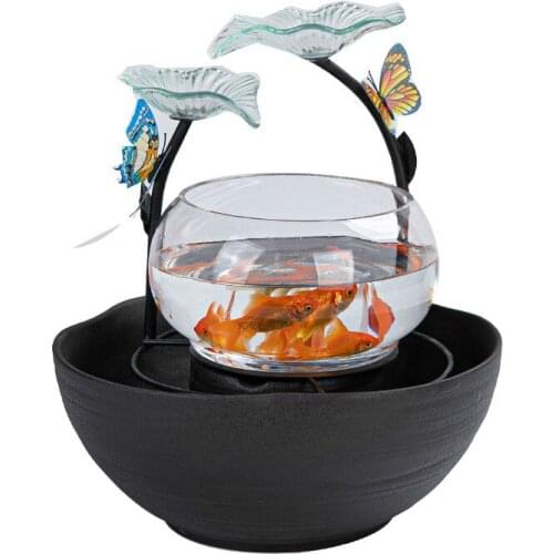 Home Office Living Room Fish Tank Desktop Small Mini Glass Water Landscape Creative Fish Farming Decorations Ornaments