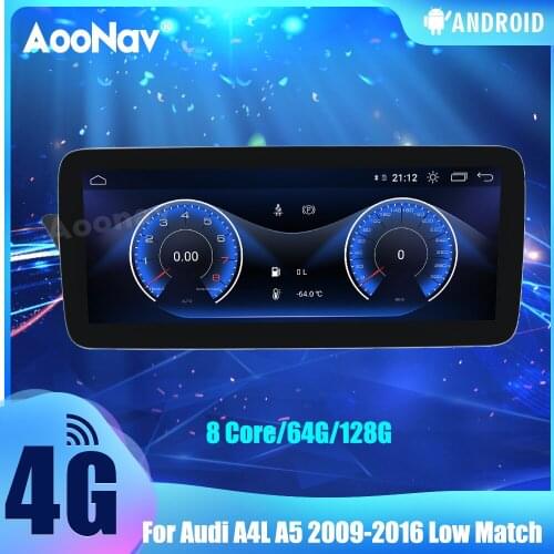 12.3 Inch 128G Car Radio For Audi A4L A5 2009-2016 Low Match Touch Sceen GPS Navigation Autoradio Multimedia Player