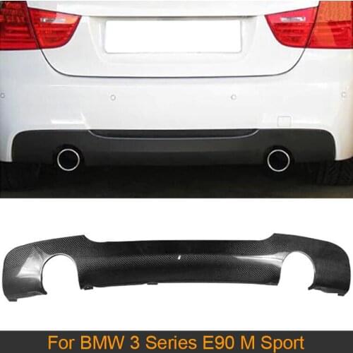 Car Rear Bumper Diffuser Lip Spoiler For BMW 3 Series E90 M Sport 325i 335i 2005 - 2011 Rear Bumper Diffuser Carbon Fiber