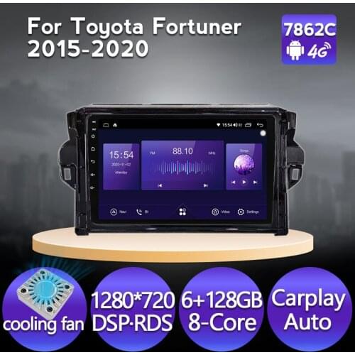 6+128G IPS Screen Carplay Auto For Toyota Fortuner 2 2015 - 2020 Car Stereo Multimedia Video Player Navigation GPS Android 11 BT