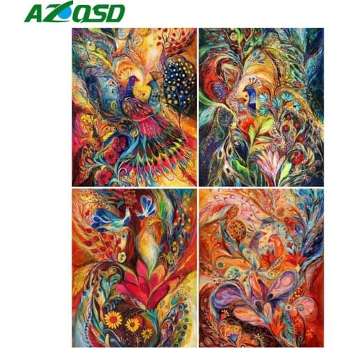 AZQSD Paint By Numbers Phoenix Animal Drawing On Canvas Oil Painting By Number For Adults Handpainted Modern Wall Art