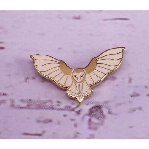 Barn Owl Enamel Pin Flying Owl Lapel Pin Brooch