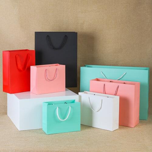 Paper Bag Kraft Packaging Gift Paper Bag Business Shopping Birthday Party Decor 10 pc
