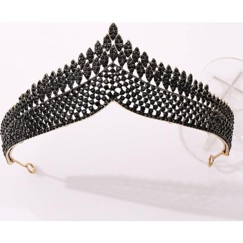Black Retro Korean Bridal Crown Tiara, Simple Atmosphere, Wedding Birthday Princess Vet Red Crown Crowns For Women