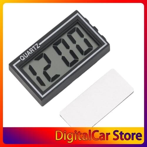 Black Plastic Small Size Digital LCD Table Car Dashboard Desk Date Time Calendar Small Clock With Calendar Function TS-CD92