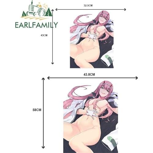 EARLFAMILY 58cm x 43.8cm for Darling in the Franxx Zero Two Anime Sexy Car Stickers and Decals Vinyl Waterproof Scratch-Proof