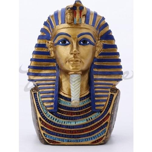 EGYPT PHARAOH BUST ART SCULPTURE PHARAOH FIGURINE RESIN CRAFTS ABSTRACT FIGURE STATUE CABINET HOME DECORATION WEDDING GIFT R4930