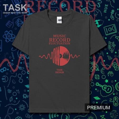 Corrugated vinyl record illustration compact record ECG music mens t shirt jerseys streetwear sporting white clothes summer