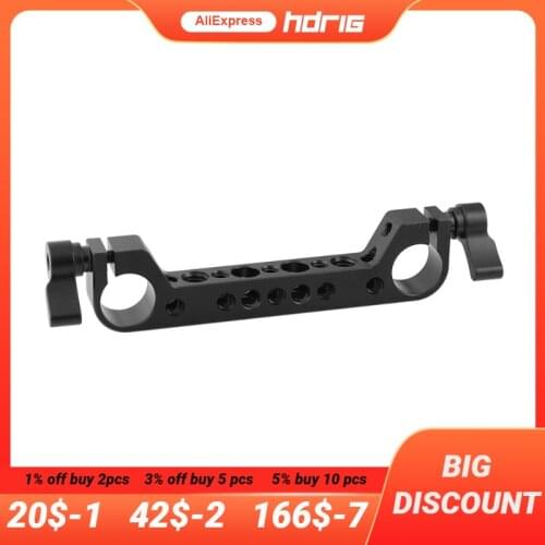 HDRIG Standard 19mm Dual-port Rod Clamp Bracket with 1/4" 3/8" Mounting Points for Camera Cage Kit Aluminum