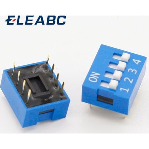 IMC Hot 10 Pcs 2 Row 8 Pin 4P Positions 2.54mm Pitch DIP Switch Blue