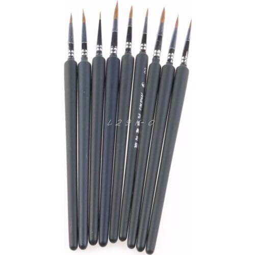 9Pcs Brush Pen For Sketched Outline Lines Gouache Watercolor Paint Oil Painting fit for Painter, artist, student