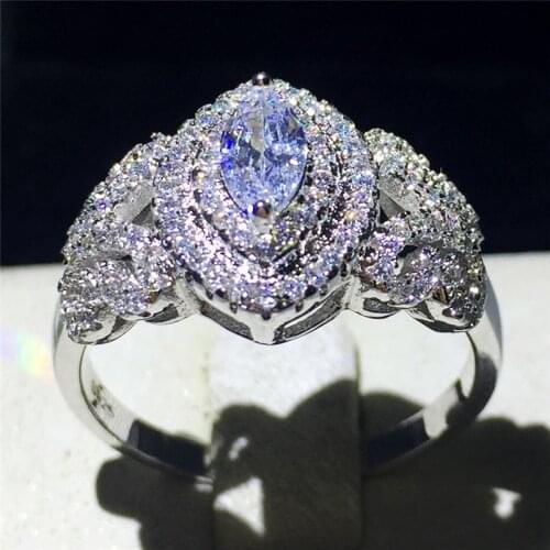 Handmade Butterfly Shape Jewelry 925 Sterling Silver ring Sona 5A zircon Stone Engagement Wedding Band Rings for women men Gift