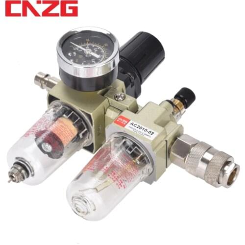 Air Pump Compressor Oil Filter Regulator Trap Pneumatic Water Separator Pressure Manual Drainage Supply AC2010-02 SMC Type