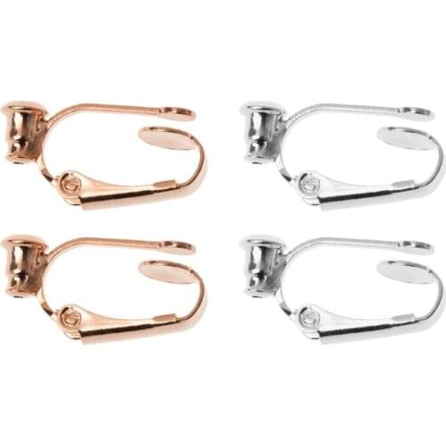 1 Pair Gold Sliver Clip On Earring Converters Copper Hoop No-pierced Turn Any Stud Into A Clip-On DIY Jewelry Findings