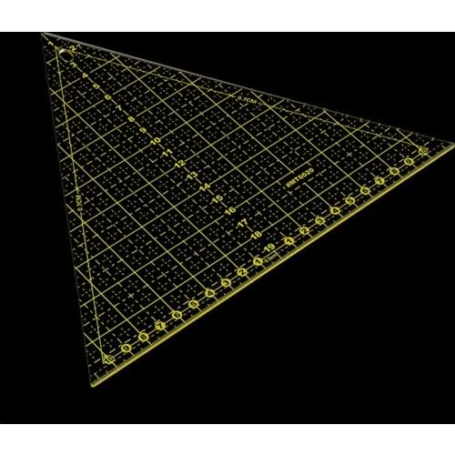1 Pc Transparent Quilter Ruler Large Triangular Sewing Ruler Tool with Grid Lines Patchwork Ruler