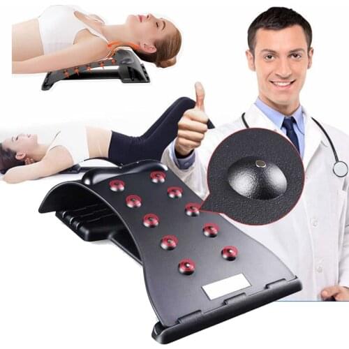 Back Massager Magnetic Therapy Neck Stretcher Equipment Lumbar Support Relaxation Chair Spine Pain Relief Magic Support Stretch