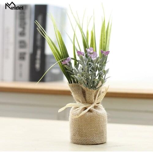 Meldel Artificial Flower Grass Plant Refrigerator Sticker Bonsai Magnet Green Plants Creative Fake Potted Plants Home Wall Decor