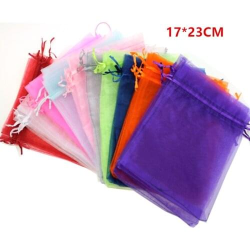 Wholesale Organza Bag 17x23 cm Jewelry Packaging Display Pouches Wedding Christmas Gift Bags jewelry bags & Pouches 100pcs/lot