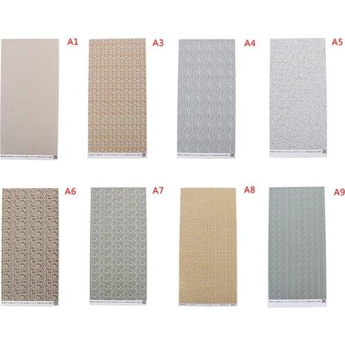 2pcs 14*29cm DIY Dollhouse Floor Sticker Kitchen Bathroom Wall Paste Wood Floor Wall Paper Doll House Furniture Toys