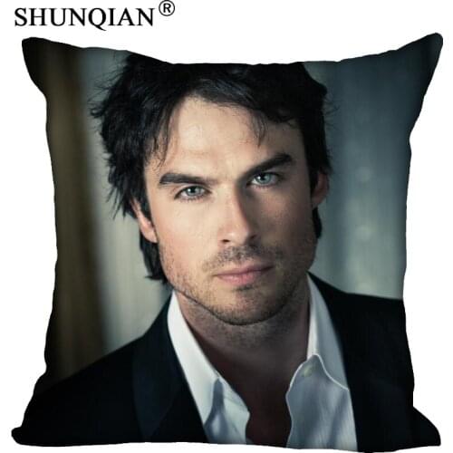 Ian Somerhalder Pillowcase Square Zippered Home Decorative Pillow Cover Wedding Custom Gift For Two Sides Printed