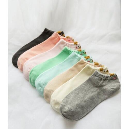 YSMILE Y New High Quality Female 3D Animal Ears Cotton Sox Pure Color Casual Cartoon Ankle Women Ladies Socks