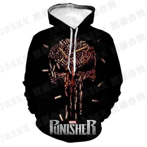 2021 New Fashion Casual Punisher 3D Print Hoodies Men Women Children Long Sleeve Cool Streetwear Sweatshirts Boy Girl Kids Coat