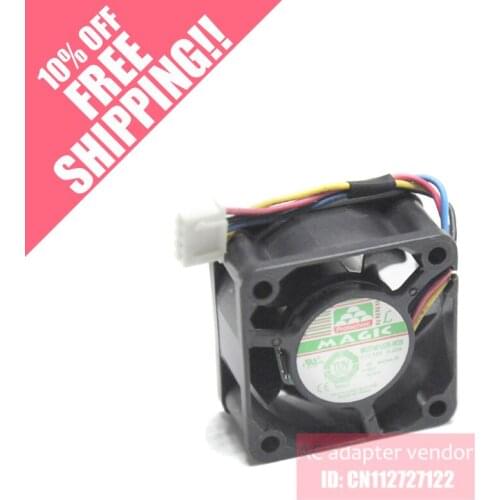 Taiwan magic 12V 0.22A MGT4012ZB-W20 4020 4 lines 4cm double ball bearing cooling fan