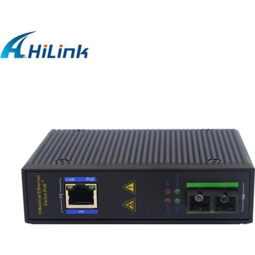 Un-Managed Industrial Grade Media Converter 1-port 100Base SC Fiber 1-port 10/100Base Ethernet RJ45 Single Mode Dual Fiber 20KM