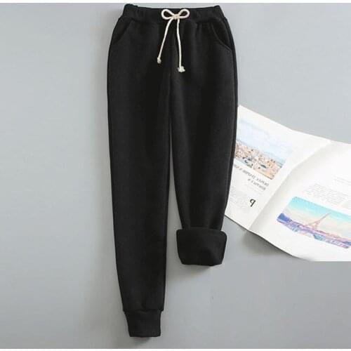 Autumn Winter Cashmere Harem Warm Pants Velvet Thick Pants for Women Loose Winter Fashion Causal Trousers