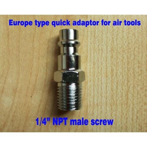 50pcs/lot 1/4" NPT male thread Europe type Pneumatic Air Hose Quick Coupler EU type air tools quick adaptor