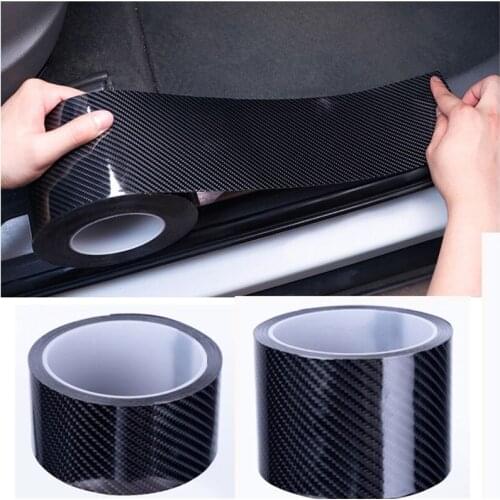 Car Door Protector Carbon Fiber Rubber Car Stickers 5D Scratch Proof Auto Door Sill Protection Goods Moulding Strip Car Styling