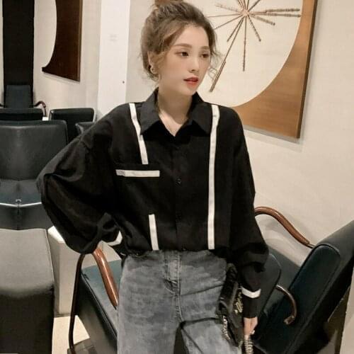 Shirts Women Long Sleeve Loose Striped Feminine Shirt All-match Design Elegant Korean 3 Colors Spring Clothing Fashion Blouses