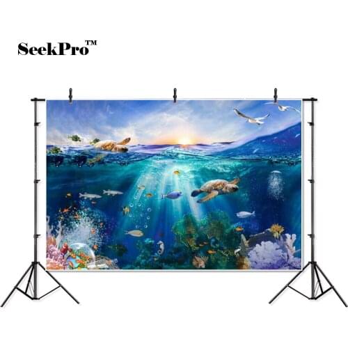 SeekPro seaworld fishes waterweeds children Banner Photo Background Printed Studio Professional Indoor Photographic Backdrop