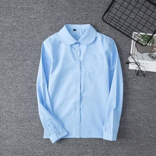 School Uniform Girls Boys School Tops Long Sleeve Cotton Shirt Women Men Oversize XS-5XL Blue Work Uniform Labour Working Suit