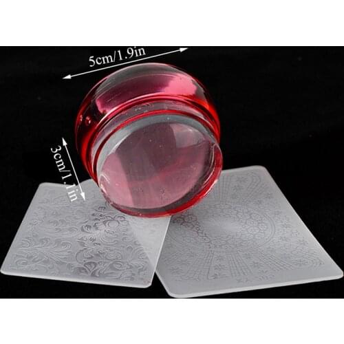 Pure Clear Jelly Silicone Nail Art Stamp For Stamping Polish Print Manicure Plate Tool Nail Stamper Scraper Nail Art Templates