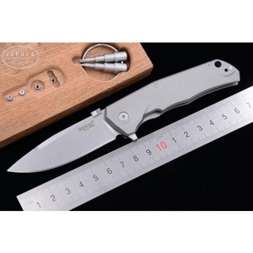 JUFULE Steellion MOLLETTA TRE Titanium / carbon fiber M390 ball bearing folding camping outdoor hunting EDC tools kitchen knife