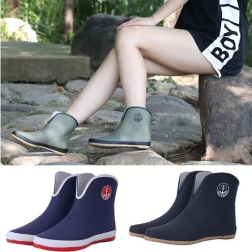 Light Weight Rubber Boots Women Waterproof Water Shoes for Rain Day 2021 Spring New Female Slip On Ankle Boots Rainboots