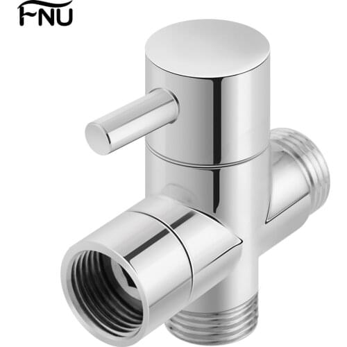 Chrome Brass 1/2"7/8" T-adapter 3 Ways Valve for Bathroom Shower Head Diverter Bath Toilet Bidet Sprayer Dls HOmeful