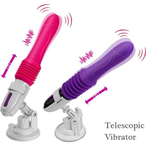 Telescopic Dildo Vibrator Automatic Sex Machine Adults Sex Toys For Women Masturbator G Spot Massager Penis With Suction Cup