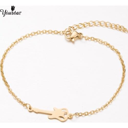 Yiustar Sweet Generous Mini Guitar Shape Stainless Steel Bracelets Women Boys Girls Unisex Jewwlry Gifts Imitaciones De Marcas