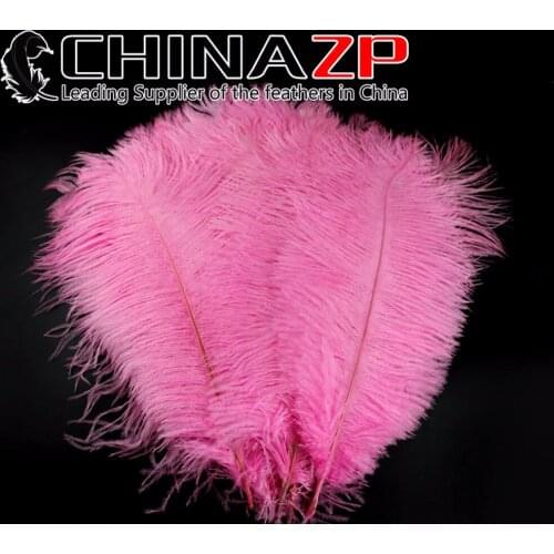 Yiwu ZP Crafts Co., Ltd Size 12"-14" (30-35cm) 100pcs/lot Exporting Good Quality Pink Naural Ostrich Feathers