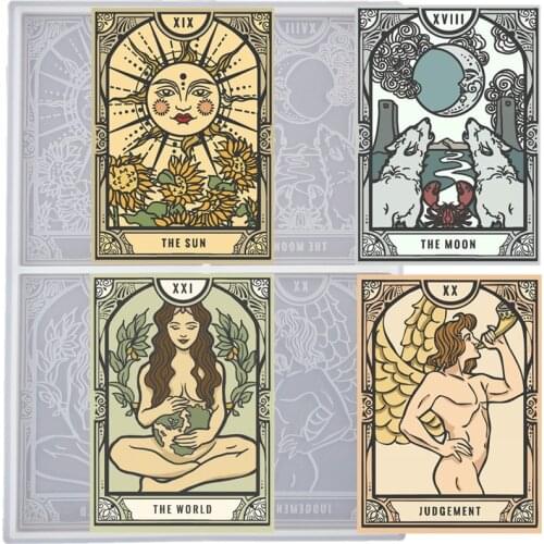 DIY Crystal Epoxy Resin Mold Divination Tarot Card Mirror Silicone Mould