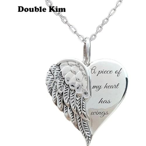 Customized Angel Wings Feather Pendant Necklace Women Handmade Fashion Friendship Romantic Metal Valentines Day Present