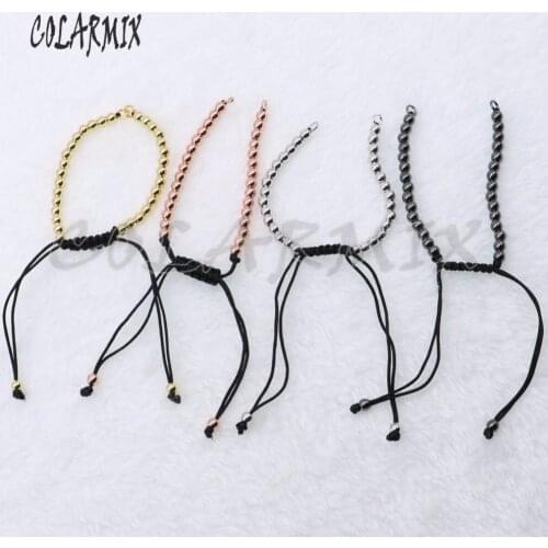 10 pieces beaded Bracelets chain jewelry finding crafted mix colors beads bracelets adjustable chain jewelry findings 4611