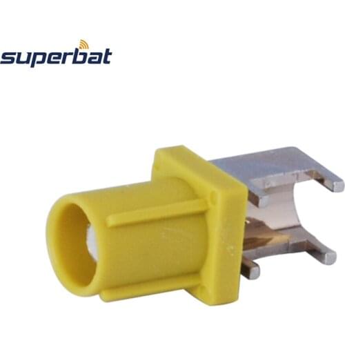 Superbat 10pcs Fakra Plug End Launch PCB Mount Right Angle Curry/1027 Radio With IF RF Coaxial Connector