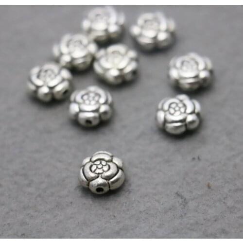 10PCS Hot Wholesale Hardware Metal Accessory buttons Fittings for Accessory Flowers Silver-plate 10mm DIY beads parts Ornaments