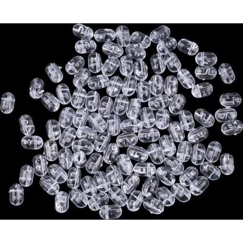 100pcs/lot Fishing Plastic Oval Beads Double Pearl Drill Cross Beads 5x8mm