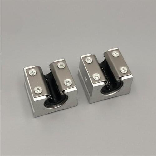 2pcs/Lot Open Linear Motion Bearing SBR10UU 10mm Slide Block Ball Bushing Aluminium for SBR10 Linear Guide Rail CNC Parts