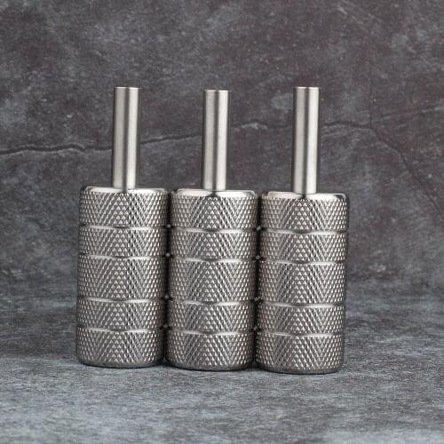 2019 Stainless Steel Tattoo Grip 22MM With Rear Shank Professional Tattoo Machine Grips Tubes Tips Out Wholesale 2Pcs